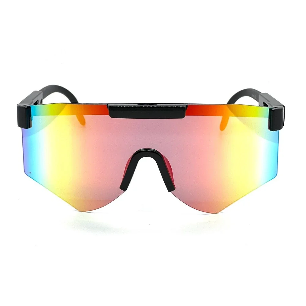Oversized One Piece Blade Sports Shield Rimless Cycling Sunglasses Mirror Lentes